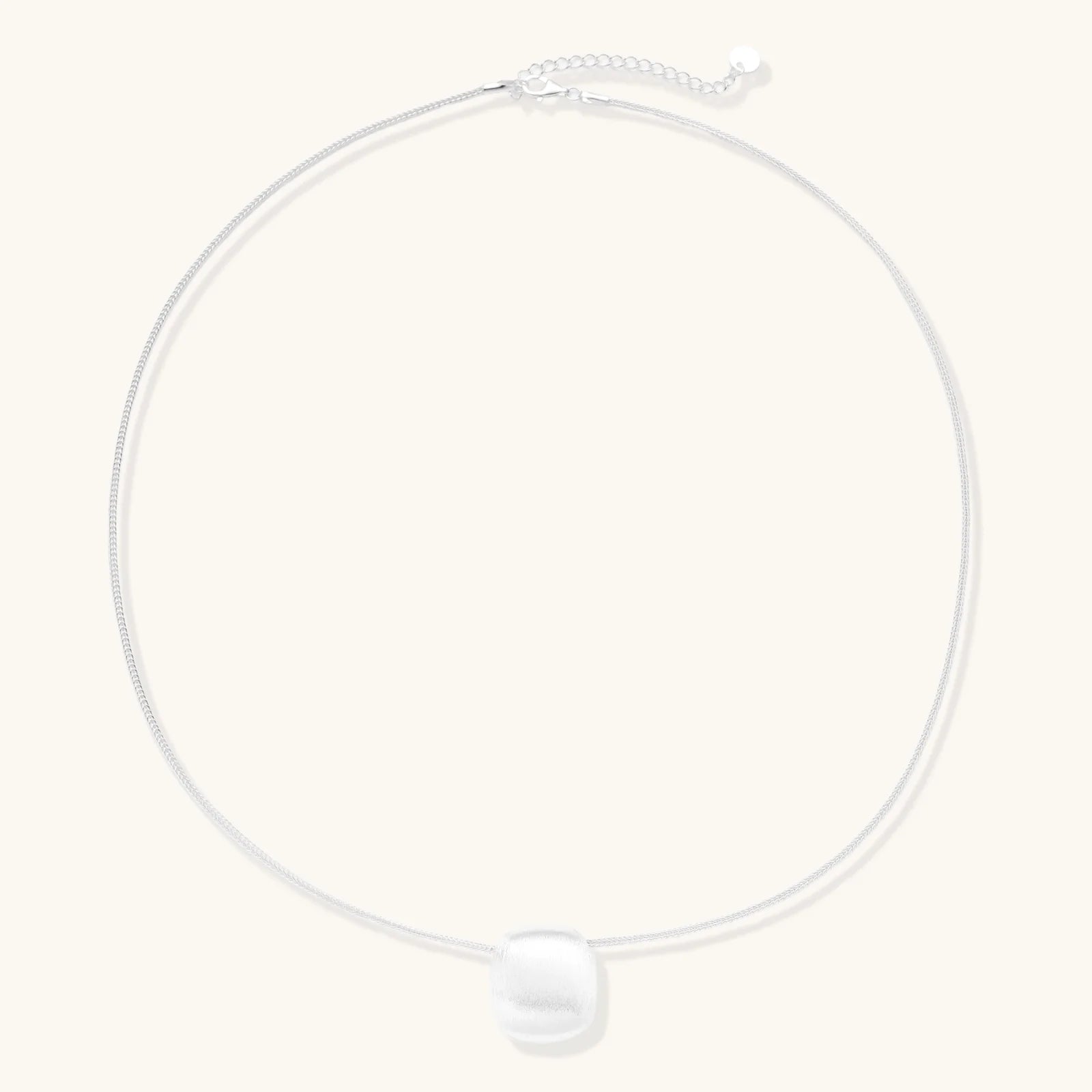 Brushed Silver Disc Necklace